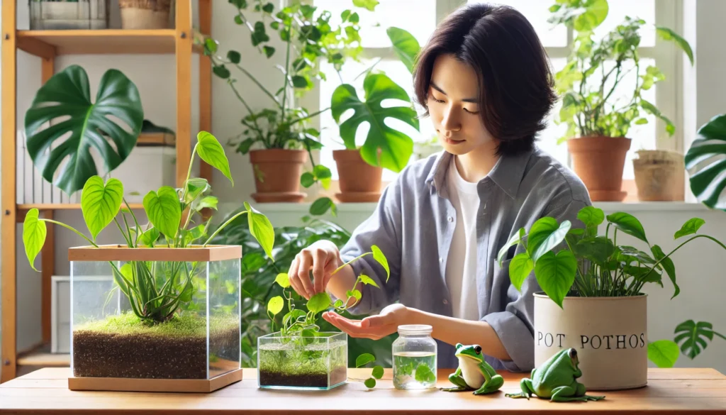 ポトスはカエル飼育に向いている?