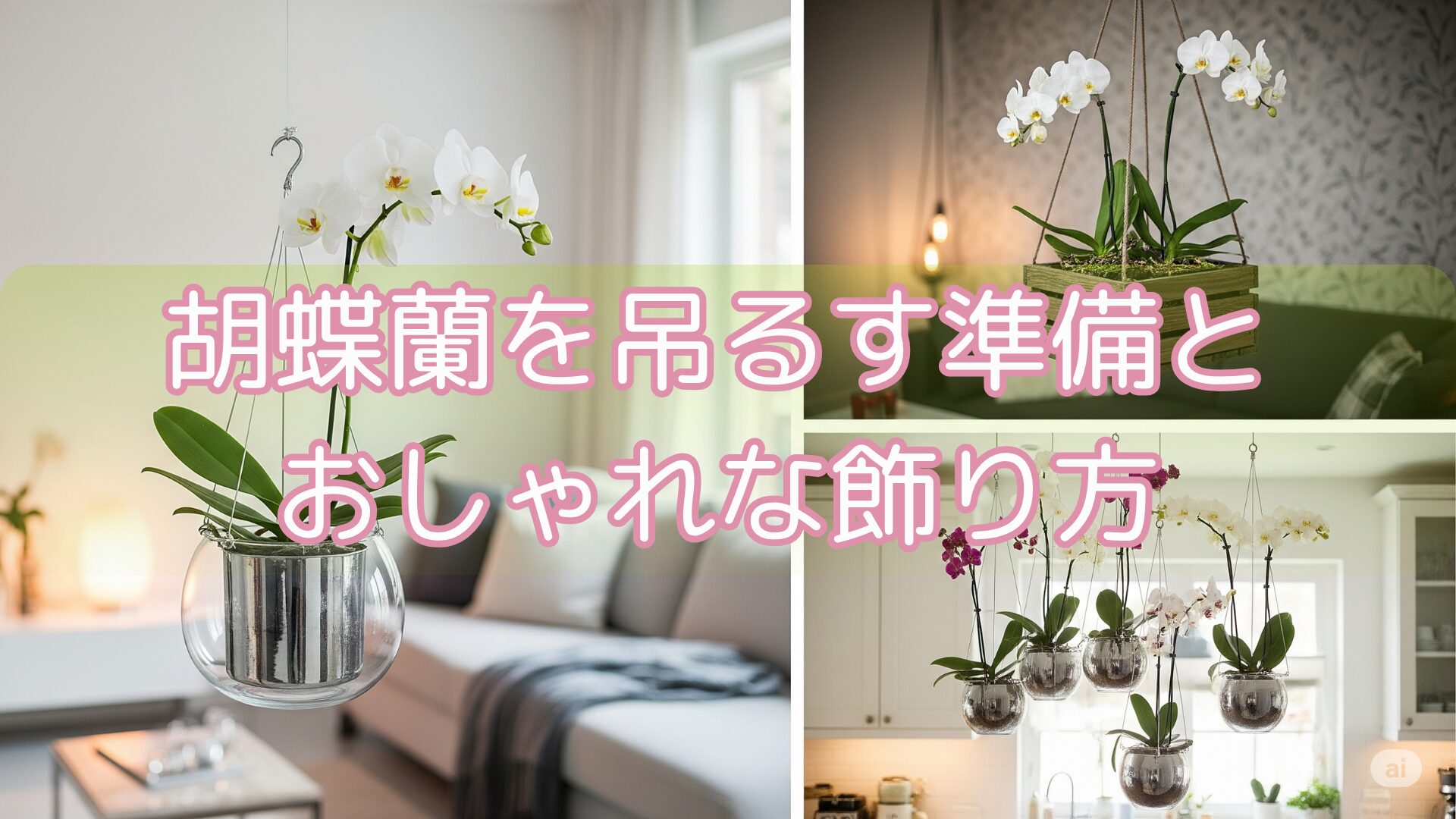 胡蝶蘭を吊るす準備とおしゃれな飾り方