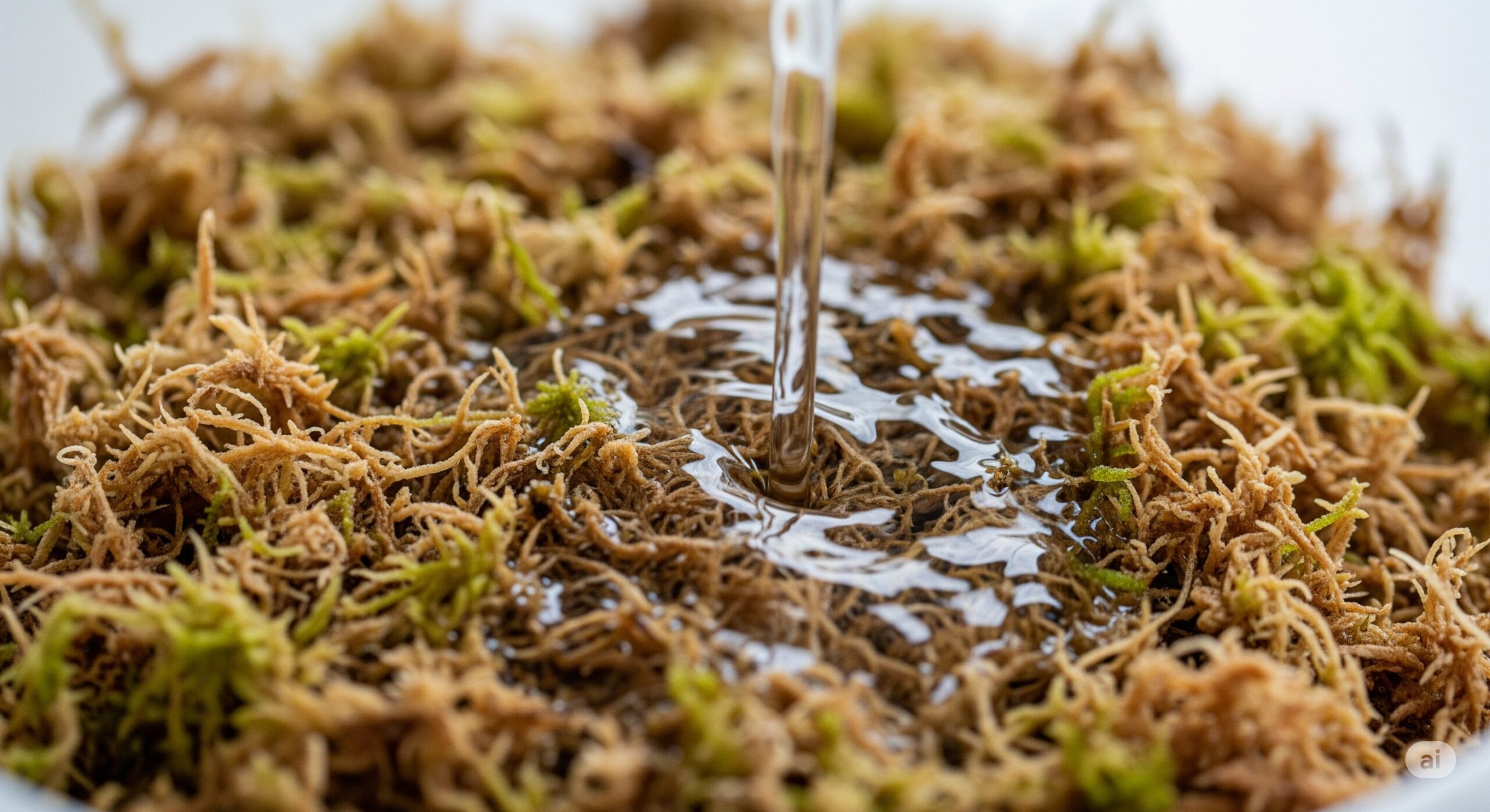 適切な水の量で水苔を戻す方法