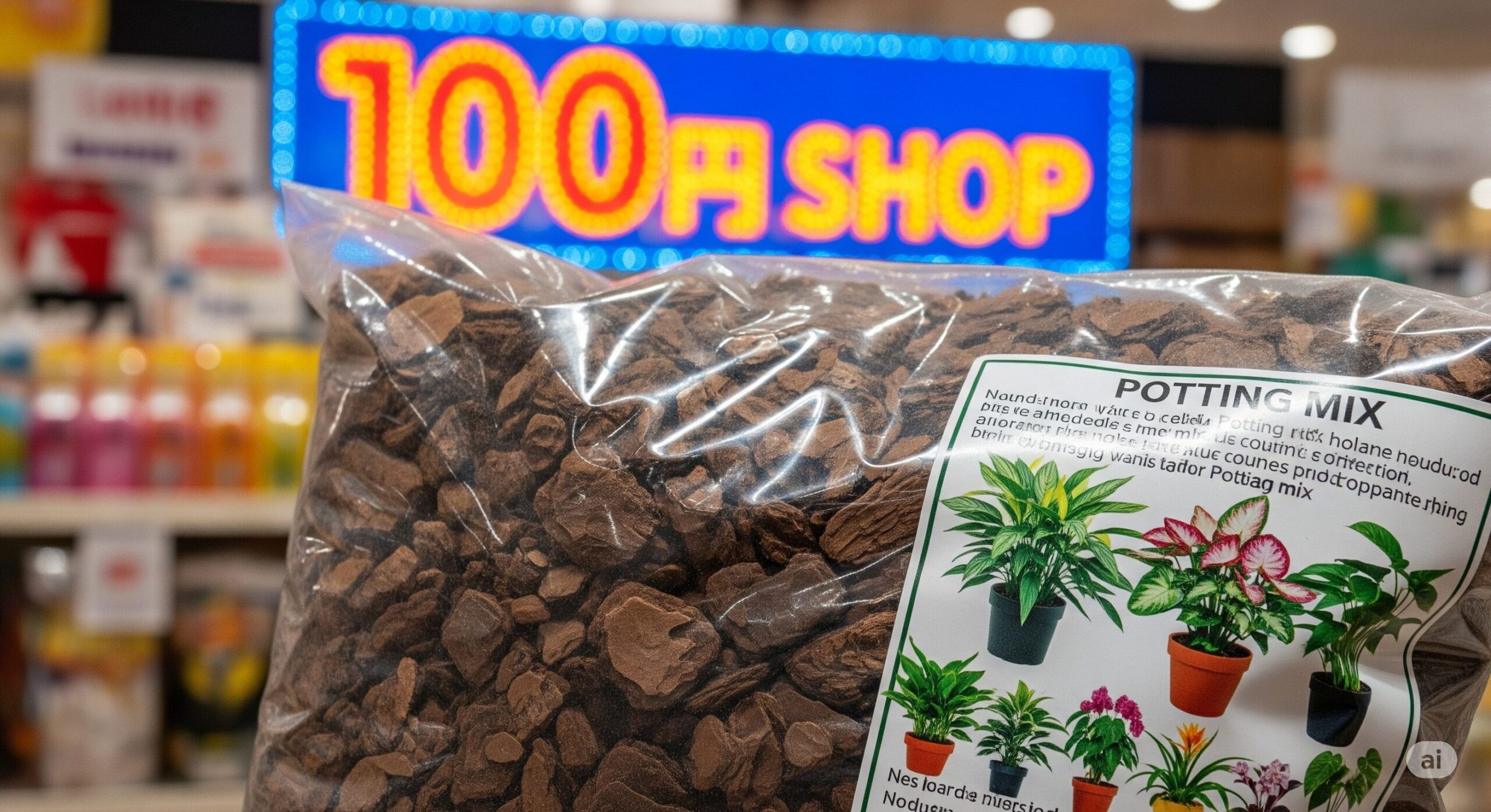 植え込み材のバークは100均でも買える