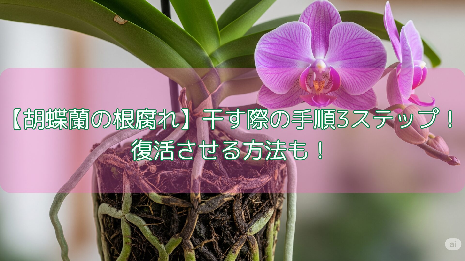 【胡蝶蘭の根腐れ】干す際の手順3ステップ！復活させる方法も！
