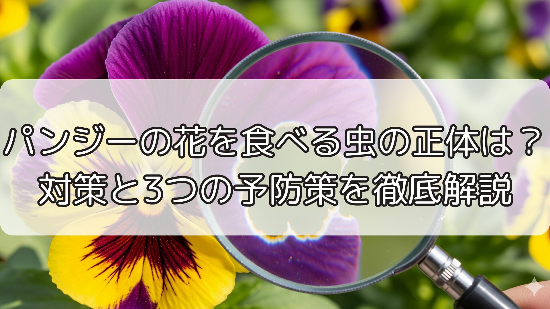 パンジーの花を食べる虫の正体は?対策と3つの予防策を徹底解説
