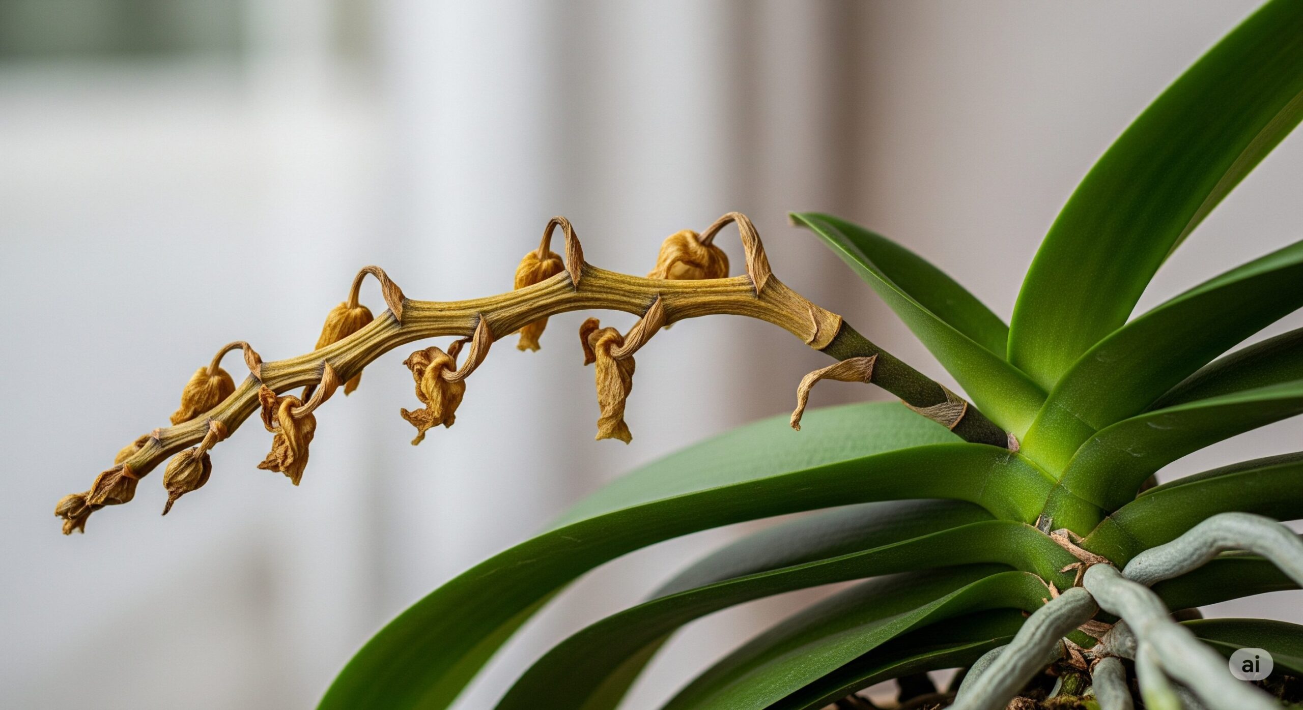 花が終わって茎が枯れたのは自然な変化