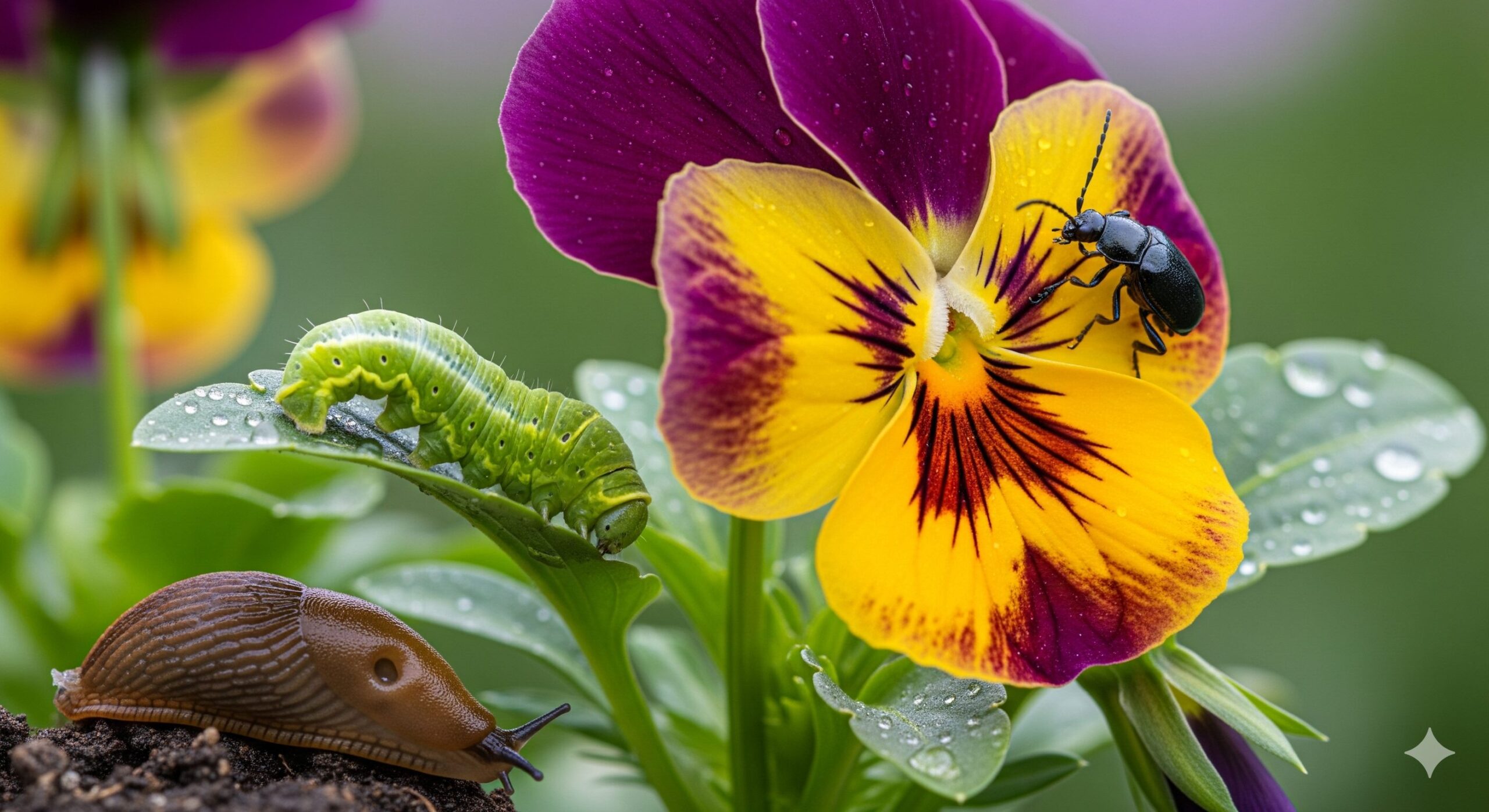 ビオラ、パンジーの花びらを食べる虫の種類