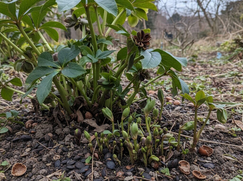 こぼれ種による庭植え。放置でも育つ？