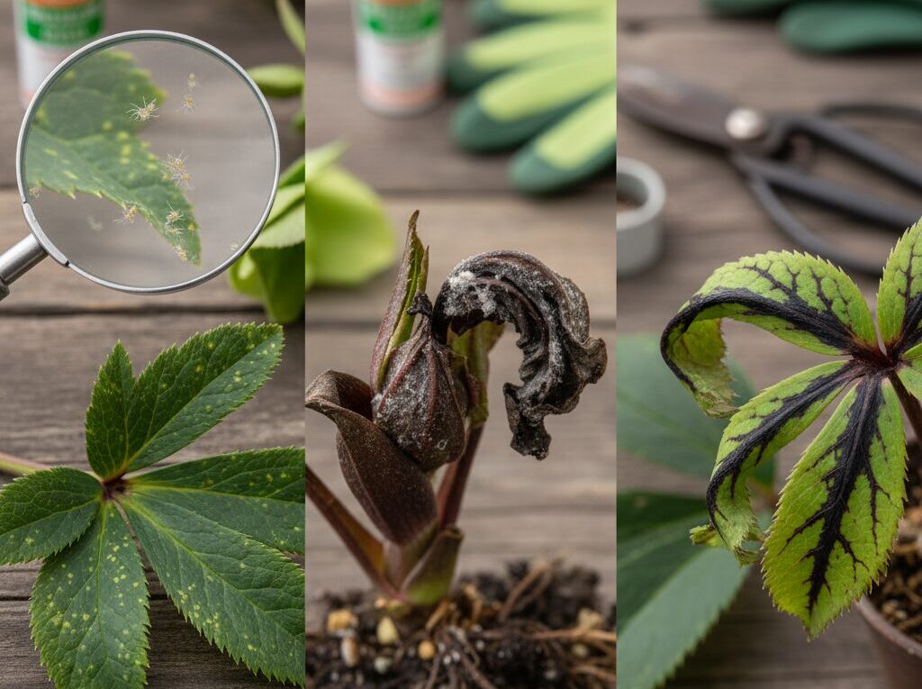 クリスマスローズの葉が茶色になる原因【病気編】