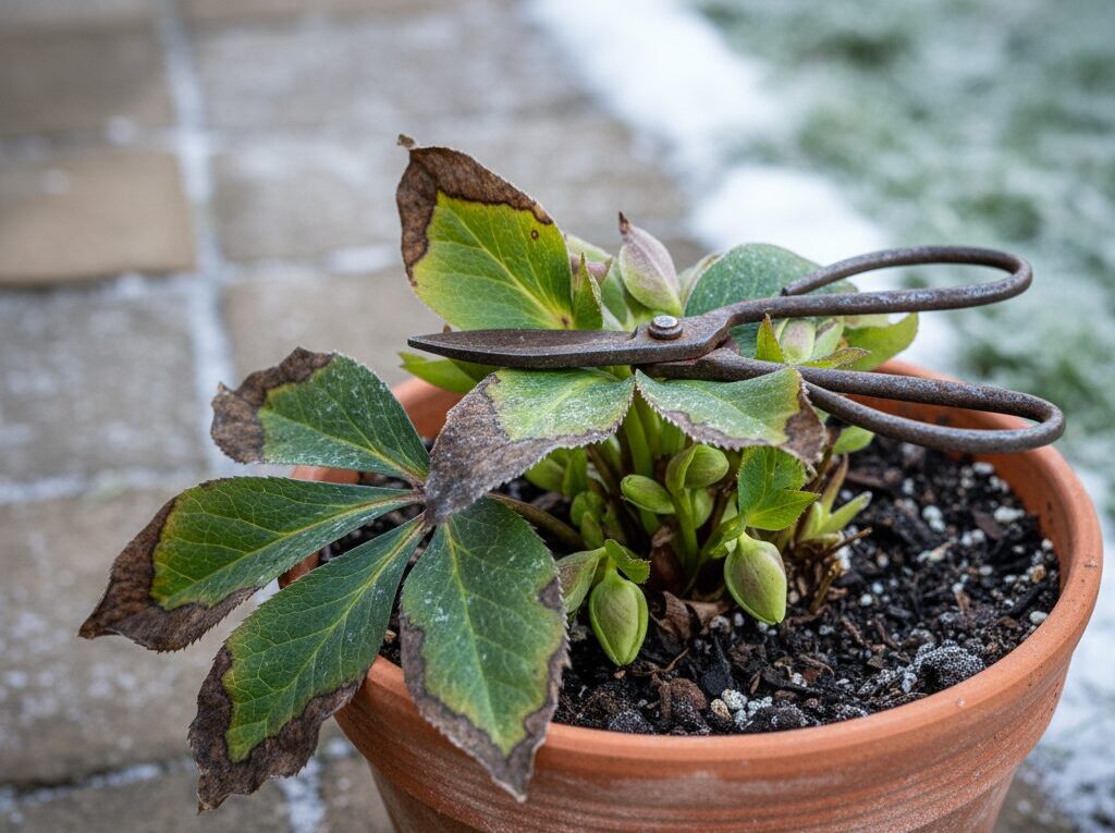 冬の寒さによる葉の傷みと世代交代