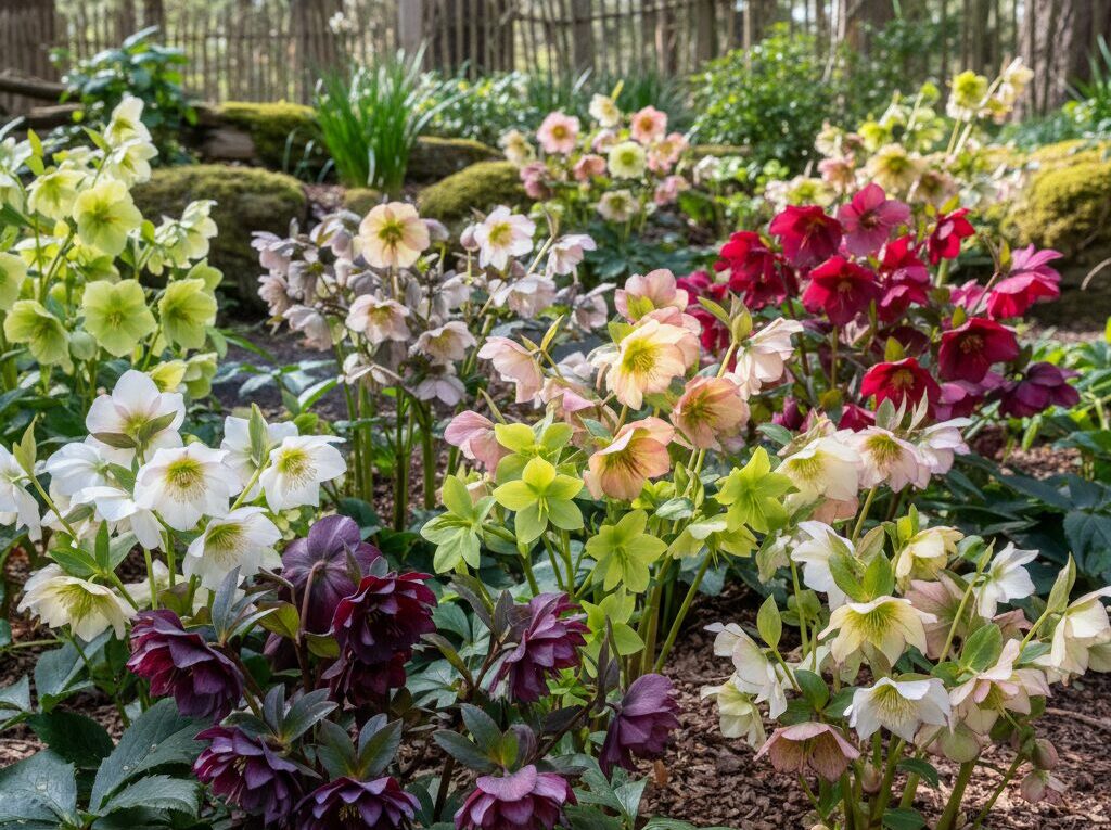 クリスマスローズの色が変わる個体と環境の要因