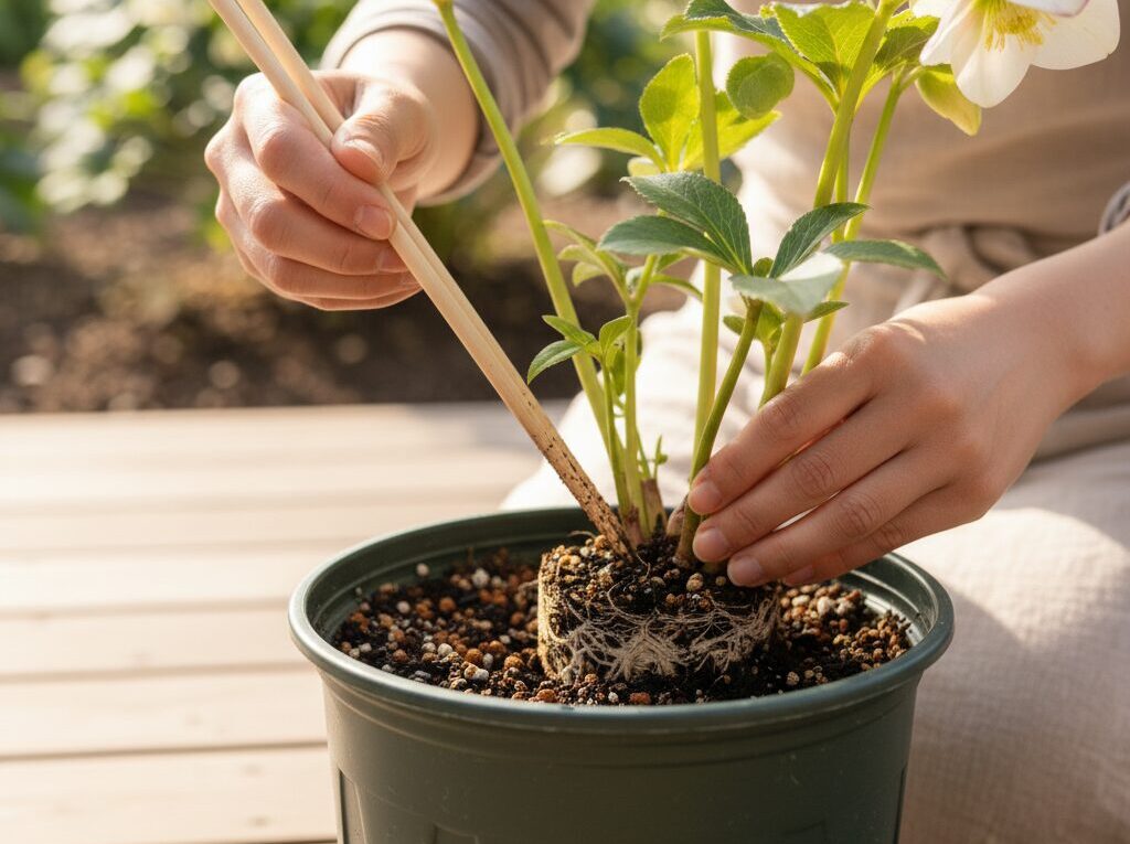 植え替え時期 |鉢植え 鉢上げは浅植えで